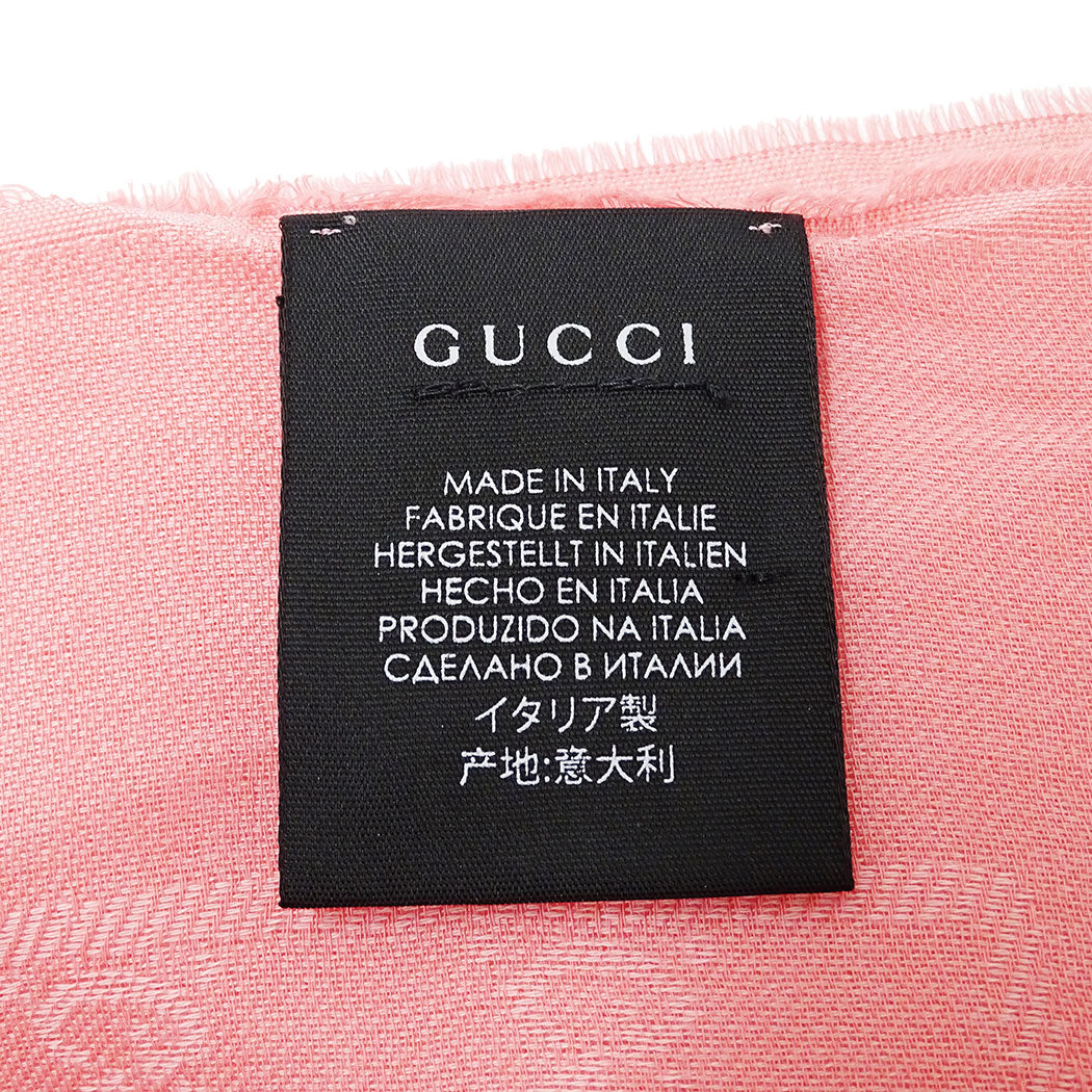 GUCCI グッチ マフラー・ストール ピンク 508027 コットン レディース 【中古】