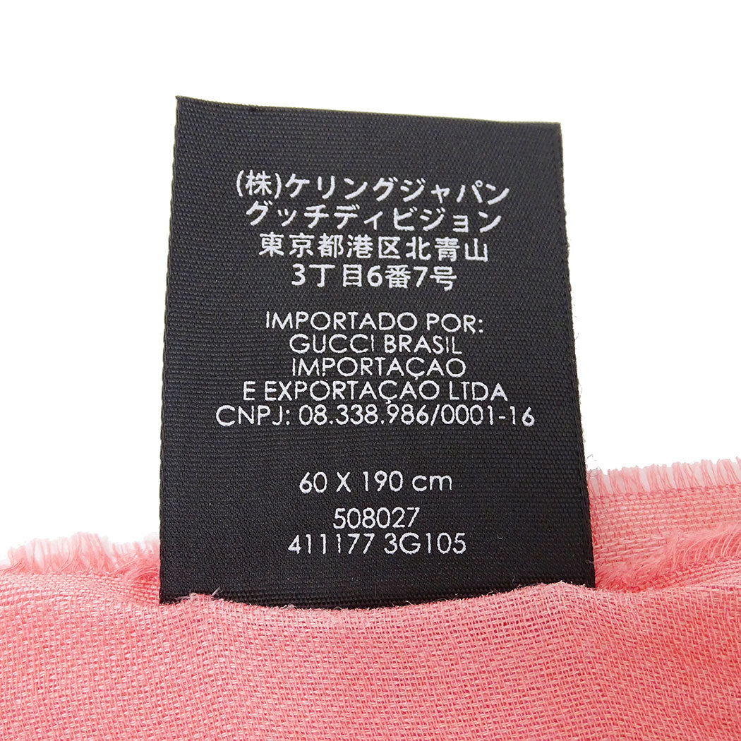 GUCCI グッチ マフラー・ストール ピンク 508027 コットン レディース 【中古】