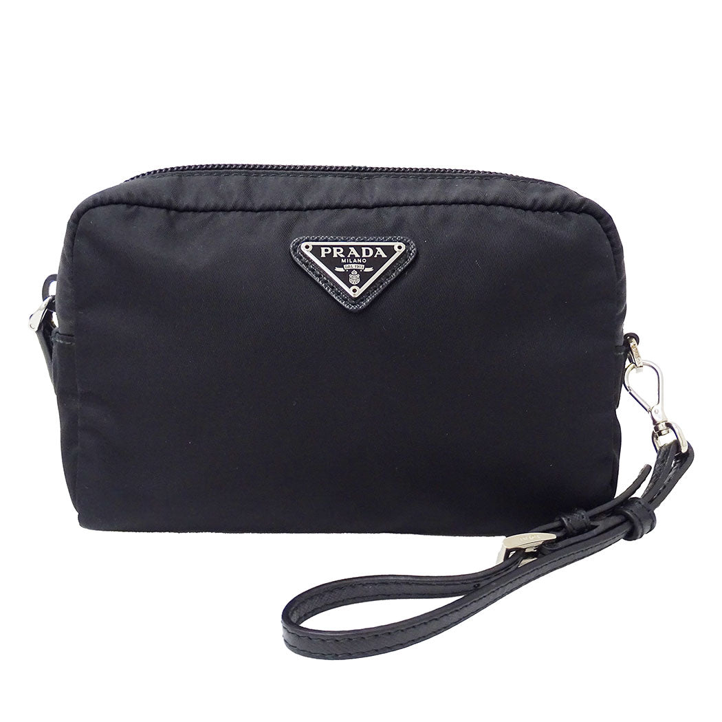 PRADA プラダ ポーチ ブラック 1NE021 ナイロン レディース メンズ 【中古】