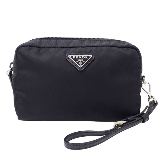 PRADA プラダ ポーチ ブラック 1NE021 ナイロン レディース メンズ 【中古】