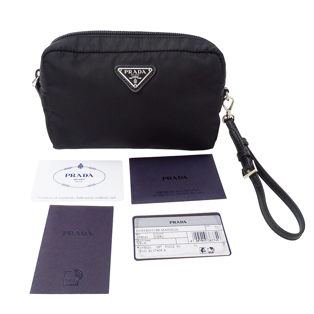 PRADA プラダ ポーチ ブラック 1NE021 ナイロン レディース メンズ 【中古】