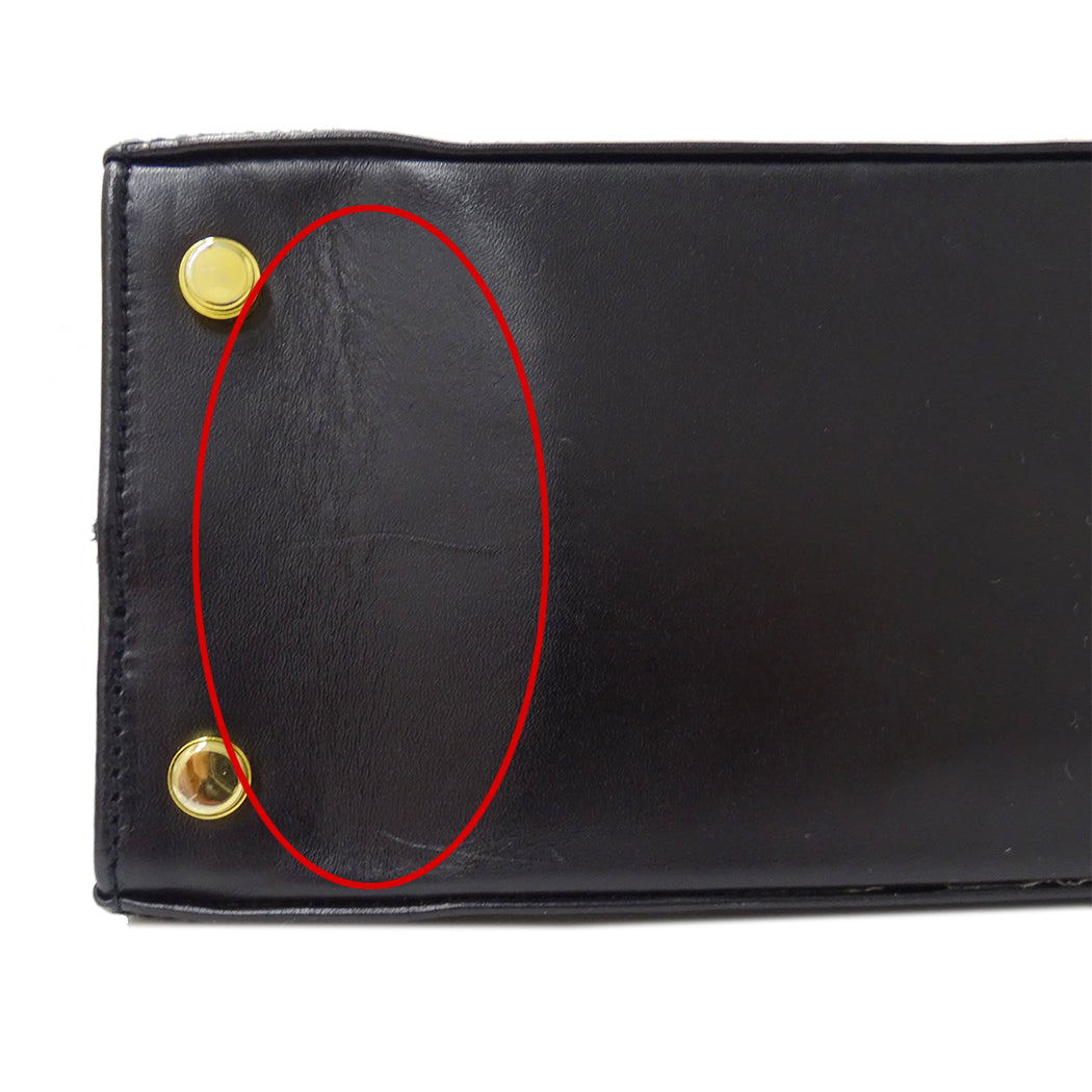 Ferragamo フェラガモ ハンドバッグ ヴァラリボン ブラック レザー レディース 【中古】