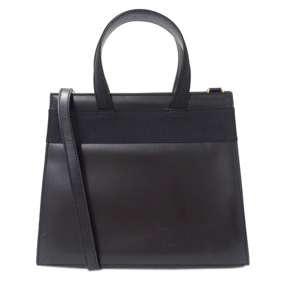 Ferragamo フェラガモ ハンドバッグ ヴァラリボン ブラック レザー レディース 【中古】