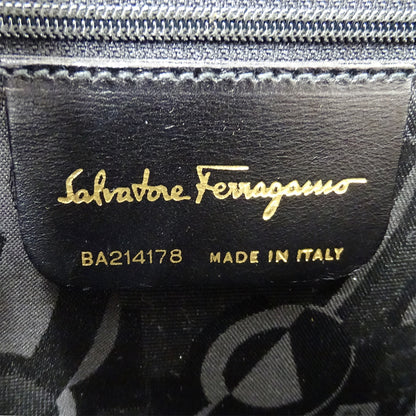 Ferragamo フェラガモ ハンドバッグ ヴァラリボン ブラック レザー レディース 【中古】