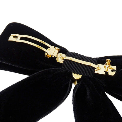 PRADA プラダ ベルベット ヘアクリップ バレッタ レーヨン ブラック レディース 1IF154 【中古】