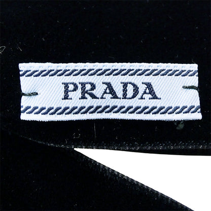 PRADA プラダ ベルベット ヘアクリップ バレッタ レーヨン ブラック レディース 1IF154 【中古】