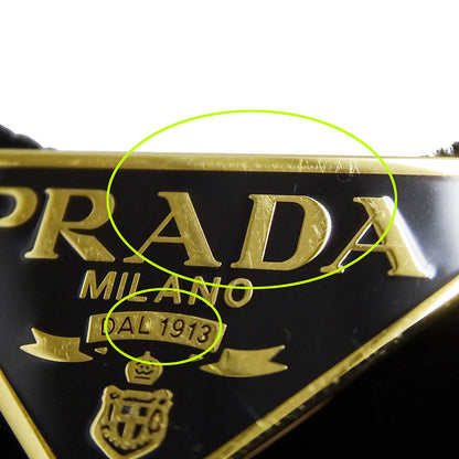 PRADA プラダ ベルベット ヘアクリップ バレッタ レーヨン ブラック レディース 1IF154 【中古】
