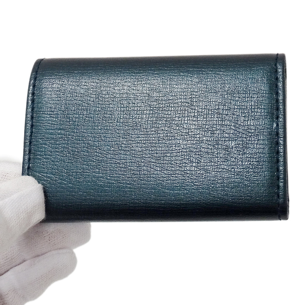 GUCCI グッチ キーケース インターロッキングG メタリックブルーグリーン 256337 レザー メンズ 【中古】