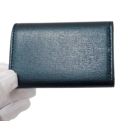 GUCCI グッチ キーケース インターロッキングG メタリックブルーグリーン 256337 レザー メンズ 【中古】