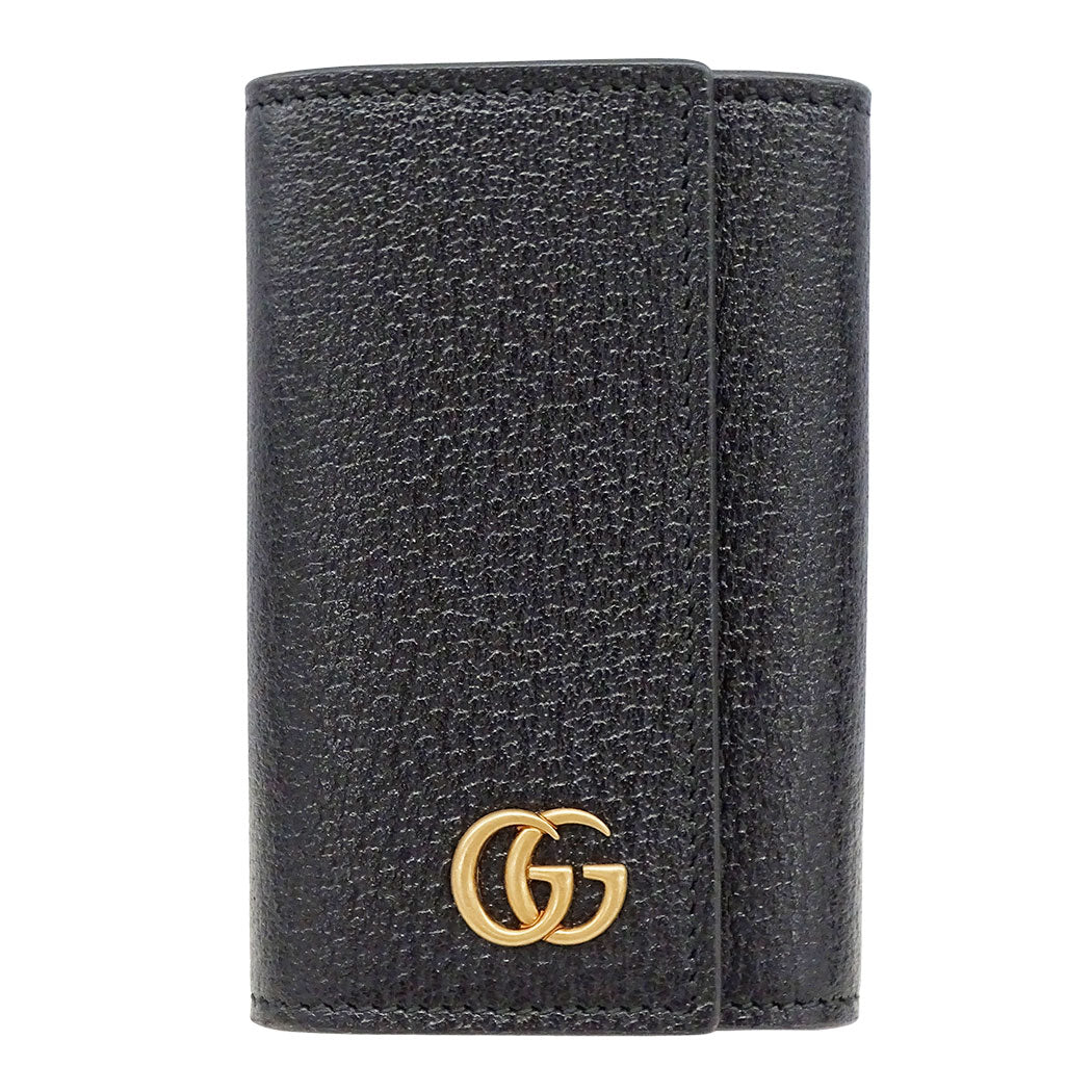 GUCCI グッチ キーケース プチマーモント ブラック 435305 レザー レディース メンズ 【中古】