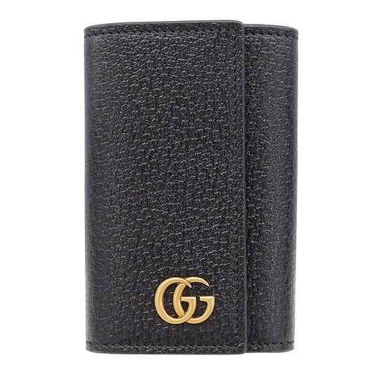 GUCCI グッチ キーケース プチマーモント ブラック 435305 レザー レディース メンズ 【中古】