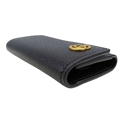GUCCI グッチ キーケース プチマーモント ブラック 435305 レザー レディース メンズ 【中古】