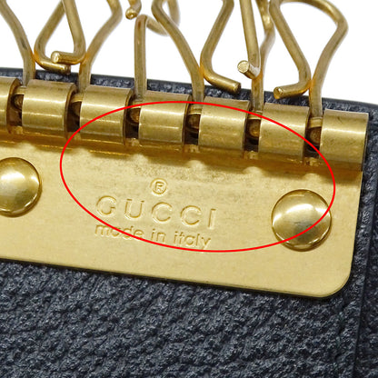 GUCCI グッチ キーケース プチマーモント ブラック 435305 レザー レディース メンズ 【中古】