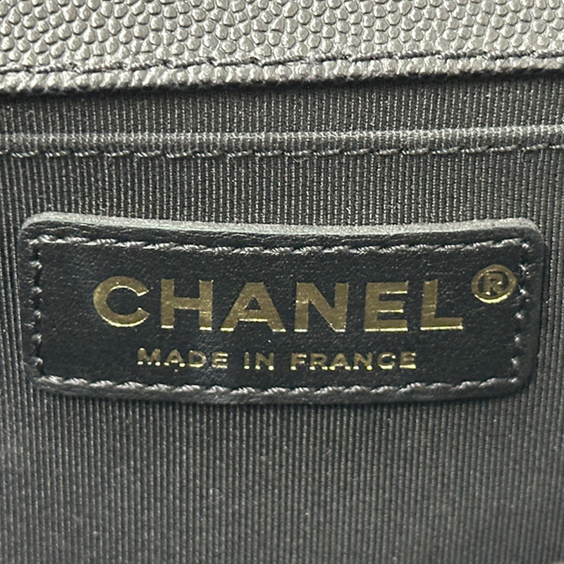 CHANEL シャネル ショルダーバッグ ボーイシャネル Vステッチ ブラック レディース ソフトキャビアスキン チェーンショルダー