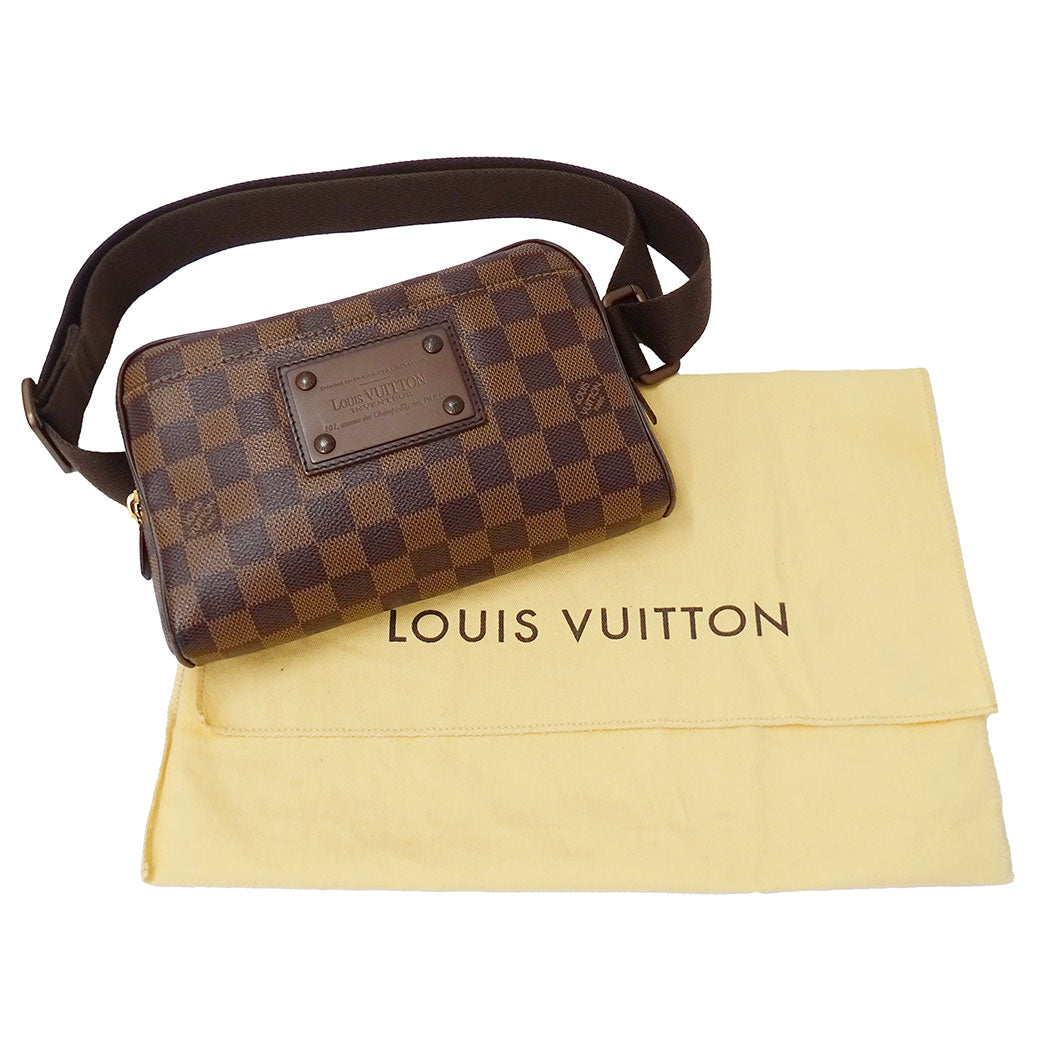 LOUIS VUITTON ルイ・ヴィトン バムバッグ・ブルックリン ショルダーバッグ ダミエ エベヌ ブラウン N41101 ダミエキャンバス メンズ 【中古】