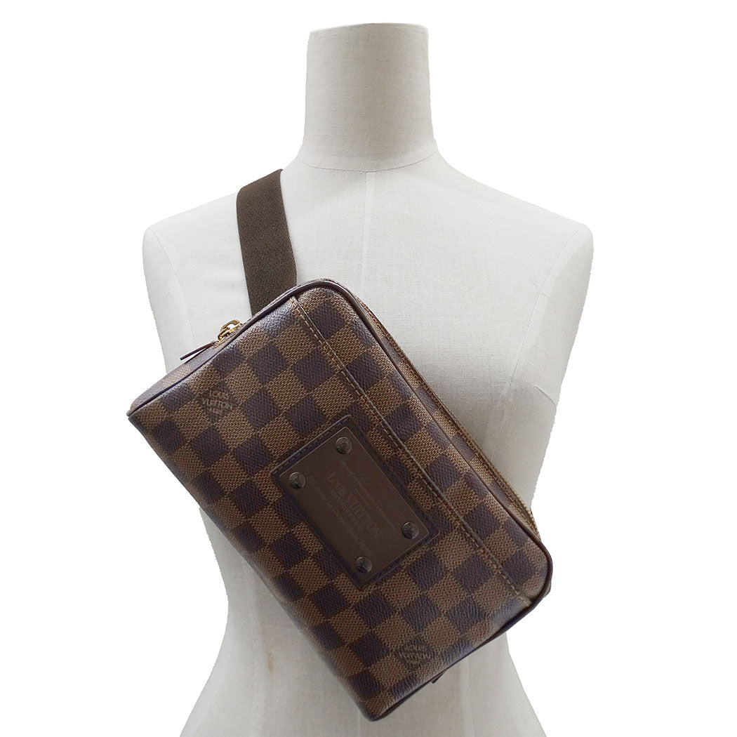 LOUIS VUITTON ルイ・ヴィトン バムバッグ・ブルックリン ショルダーバッグ ダミエ エベヌ ブラウン N41101 ダミエキャンバス メンズ 【中古】