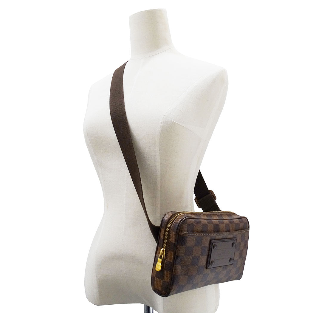 LOUIS VUITTON ルイ・ヴィトン バムバッグ・ブルックリン ショルダーバッグ ダミエ エベヌ ブラウン N41101 ダミエキャンバス メンズ 【中古】