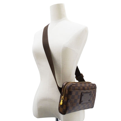 LOUIS VUITTON ルイ・ヴィトン バムバッグ・ブルックリン ショルダーバッグ ダミエ エベヌ ブラウン N41101 ダミエキャンバス メンズ 【中古】