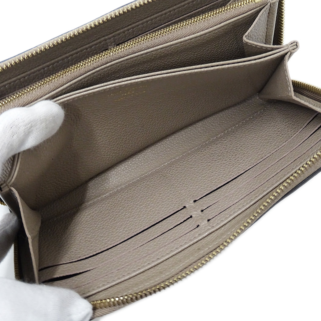 LOUIS VUITTON ルイ・ヴィトン ジッピー ウォレット 長財布 バイカラー モノグラム アンプラント トゥルトレール クレーム M69794 レディース 【中古】