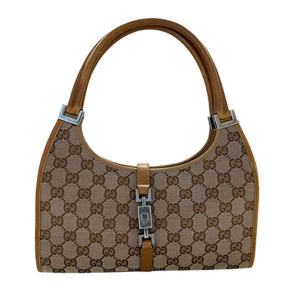GUCCI グッチ ショルダーバッグ ジャッキー ベージュ ブラウン 01721 キャンバス レディース 【中古】
