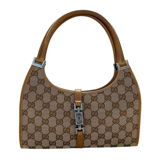 GUCCI グッチ ショルダーバッグ ジャッキー ベージュ ブラウン 01721 キャンバス レディース 【中古】