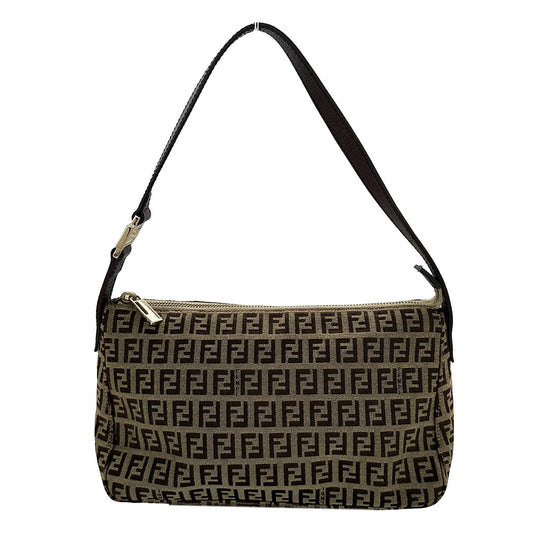 FENDI フェンディ ハンドバッグ ズッキーノ ブラウン キャンバス レディース 【中古】