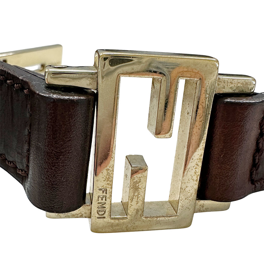 FENDI フェンディ ハンドバッグ ズッキーノ ブラウン キャンバス レディース 【中古】