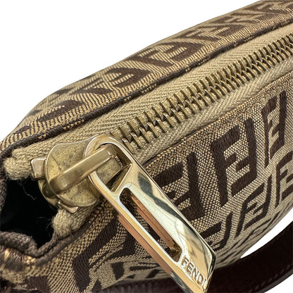 FENDI フェンディ ハンドバッグ ズッキーノ ブラウン キャンバス レディース 【中古】