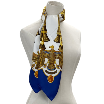 HERMES エルメス カレ90 Caty 古代エジプト スカーフ レッド ブラック シルク レディース 【中古】