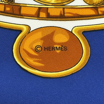 HERMES エルメス カレ90 Caty 古代エジプト スカーフ レッド ブラック シルク レディース 【中古】