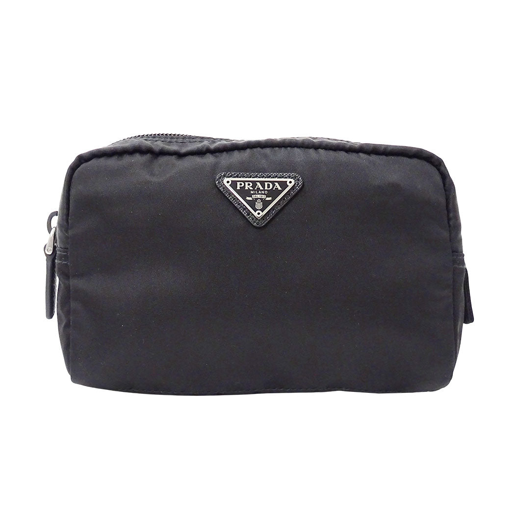 PRADA プラダ ポーチ ブラック 1NA021 ナイロン レディース メンズ 【中古】