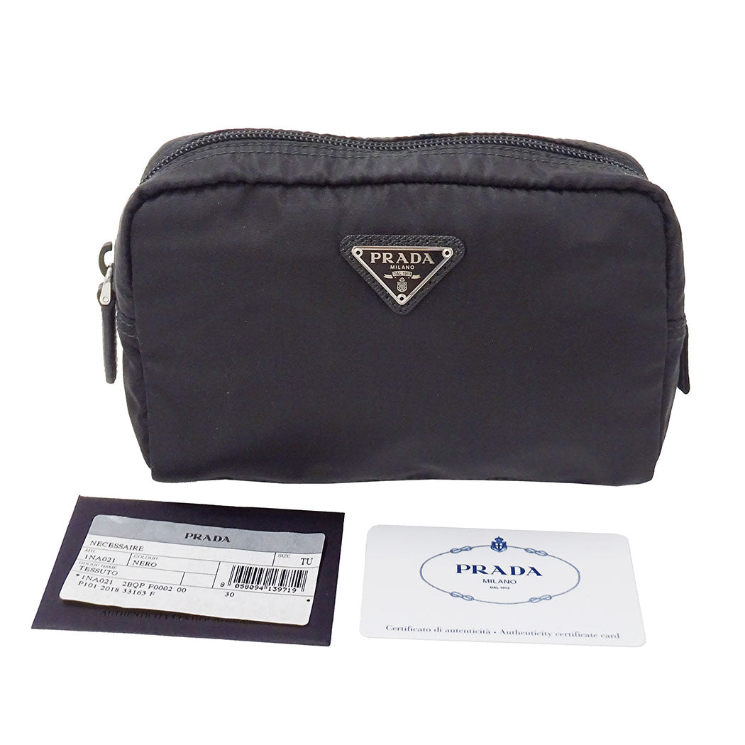 PRADA プラダ ポーチ ブラック 1NA021 ナイロン レディース メンズ 【中古】