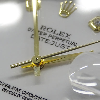 ROLEX ロレックス デイトジャスト 16233G W番 メンズ 腕時計 自動巻き AT SS YG ダイヤモンド 磨き済み【中古】
