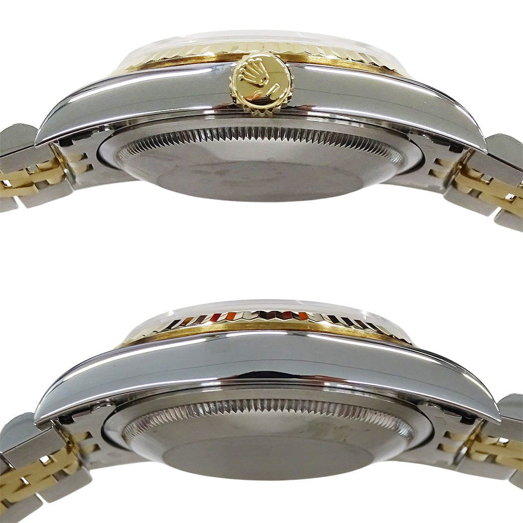ROLEX ロレックス デイトジャスト 16233G W番 メンズ 腕時計 自動巻き AT SS YG ダイヤモンド 磨き済み【中古】
