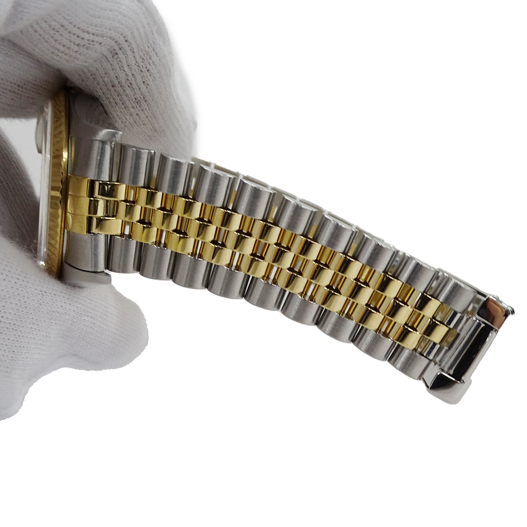 ROLEX ロレックス デイトジャスト 16233G W番 メンズ 腕時計 自動巻き AT SS YG ダイヤモンド 磨き済み【中古】