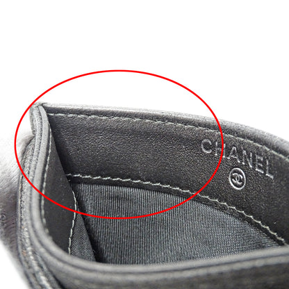 CHANEL シャネル カードケース マトラッセ CCフィリグリー グレー シルバー金具 キャビアスキン レディース 【中古】