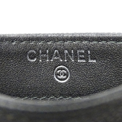CHANEL シャネル カードケース マトラッセ CCフィリグリー グレー シルバー金具 キャビアスキン レディース 【中古】
