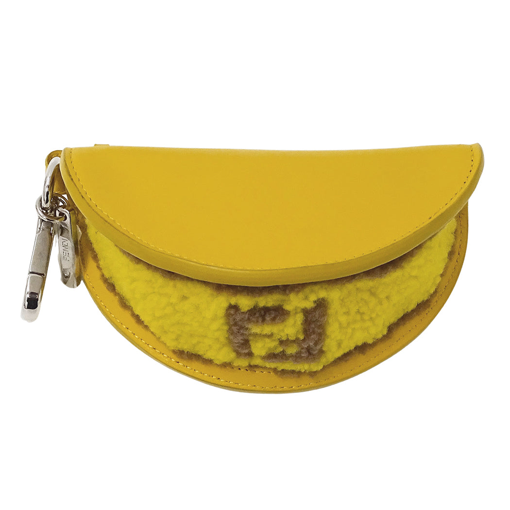 FENDI フェンディ ポーチ イエロー 7AR706 レザー レディース 【中古】
