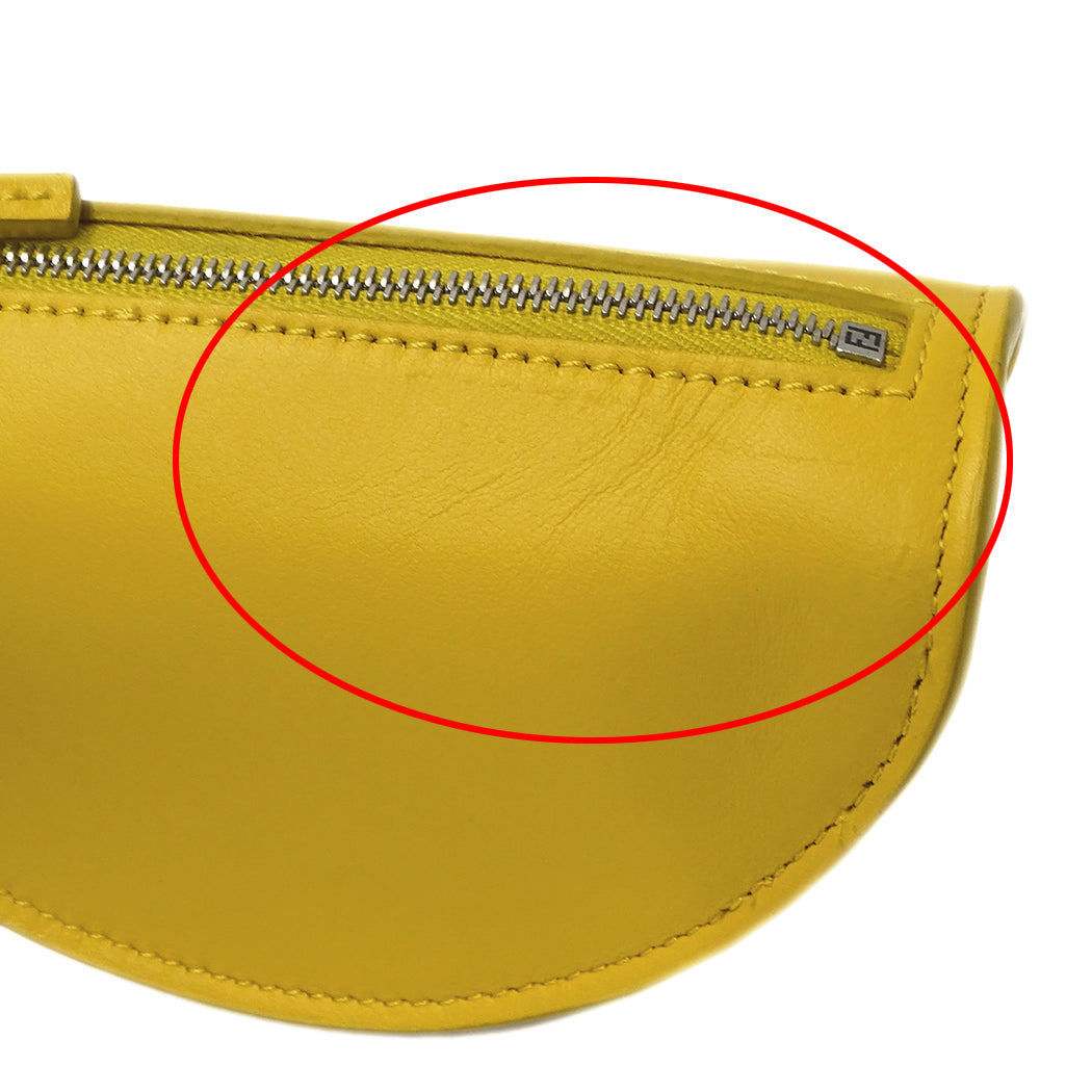FENDI フェンディ ポーチ イエロー 7AR706 レザー レディース 【中古】