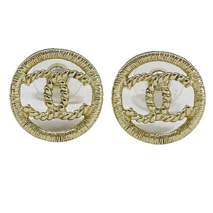 CHANEL シャネル ピアス ココマーク メタル シャンパンゴールド A16S レディース 【中古】