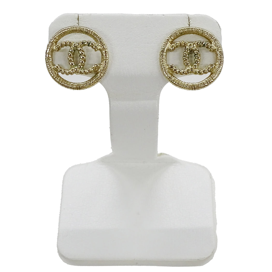 CHANEL シャネル ピアス ココマーク メタル シャンパンゴールド A16S レディース 【中古】