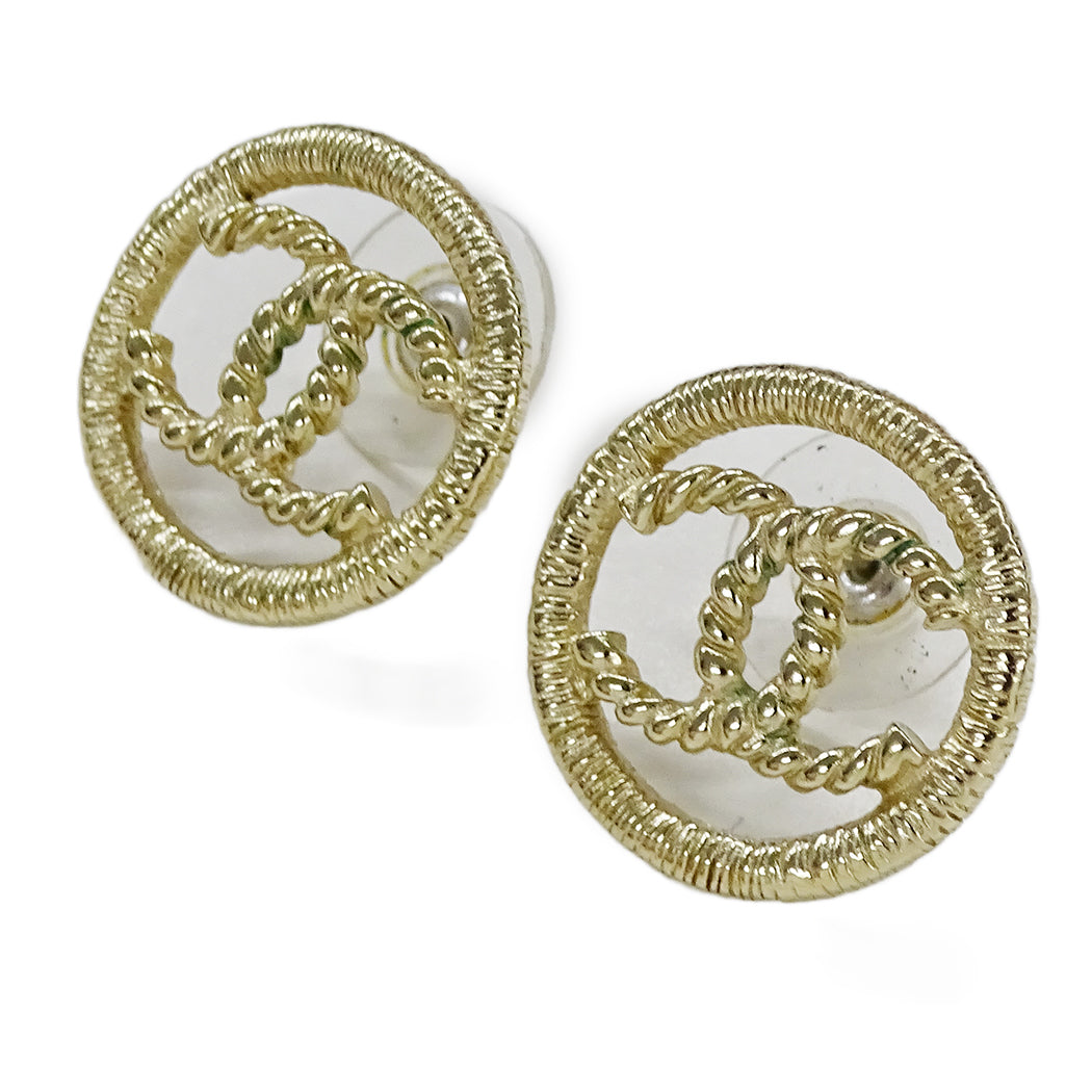 CHANEL シャネル ピアス ココマーク メタル シャンパンゴールド A16S レディース 【中古】