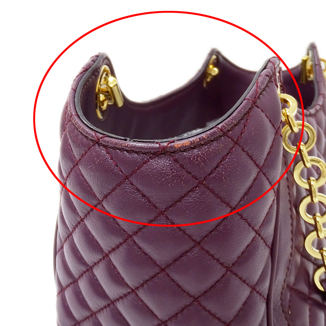 Ferragamo フェラガモ トートバッグ ダブルガンチーニ パープル レザー レディース 【中古】