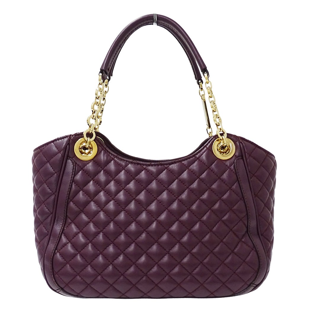 Ferragamo フェラガモ トートバッグ ダブルガンチーニ パープル レザー レディース 【中古】