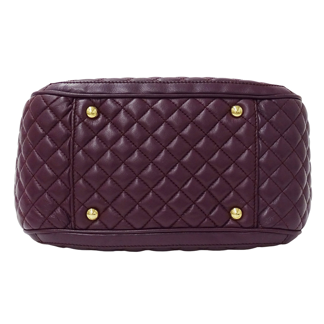 Ferragamo フェラガモ トートバッグ ダブルガンチーニ パープル レザー レディース 【中古】