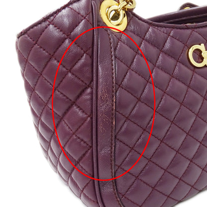 Ferragamo フェラガモ トートバッグ ダブルガンチーニ パープル レザー レディース 【中古】