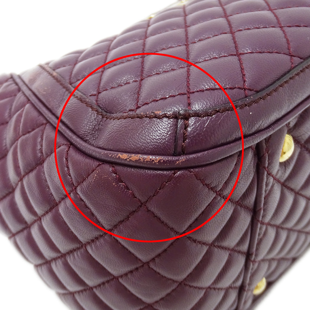 Ferragamo フェラガモ トートバッグ ダブルガンチーニ パープル レザー レディース 【中古】