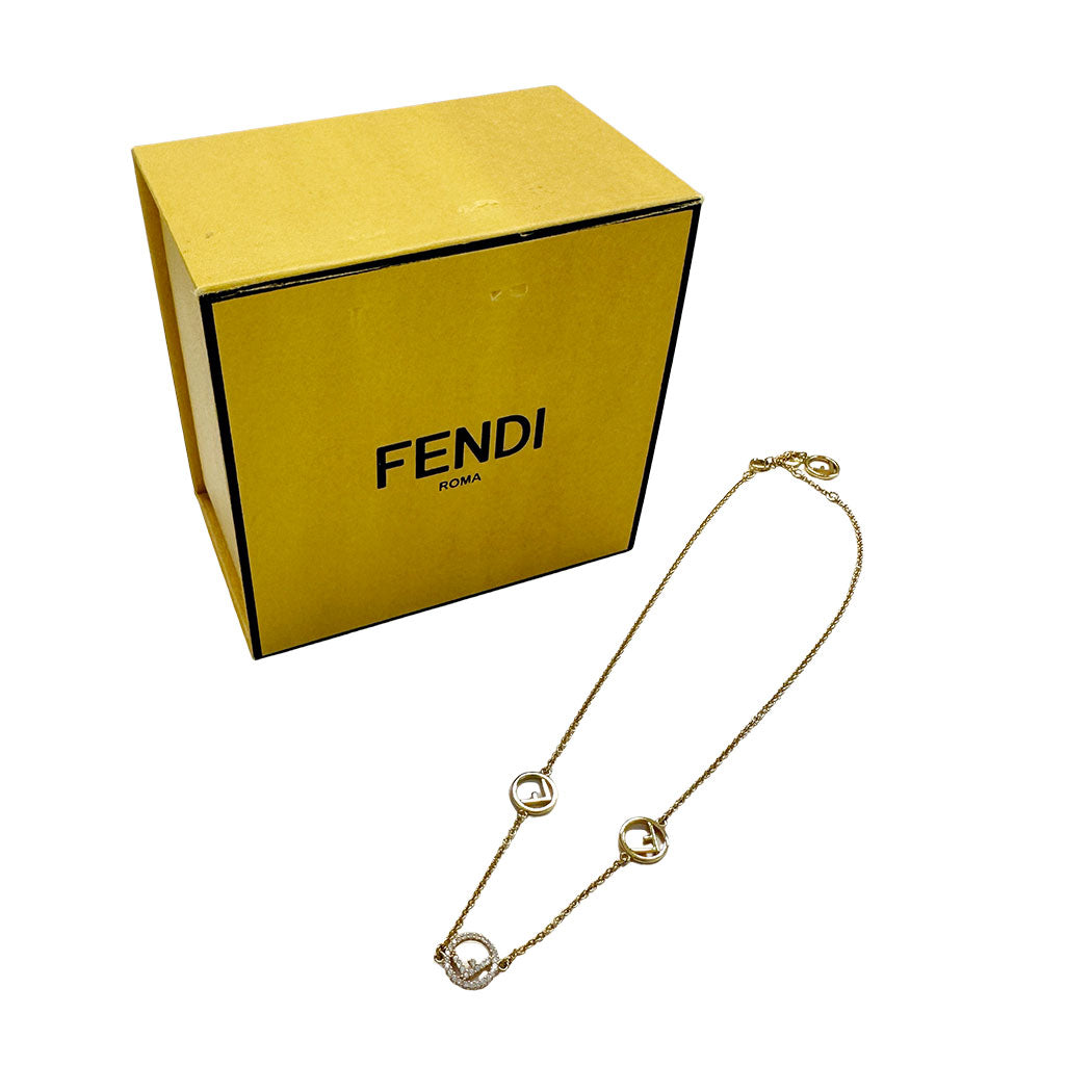 FENDI フェンディ エフィズ ネックレス GP ゴールド レディース 【中古】