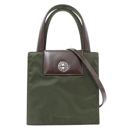 BVLGARI ブルガリ 2wayバッグ クラシコ カーキグリーン レザー レディース 【中古】
