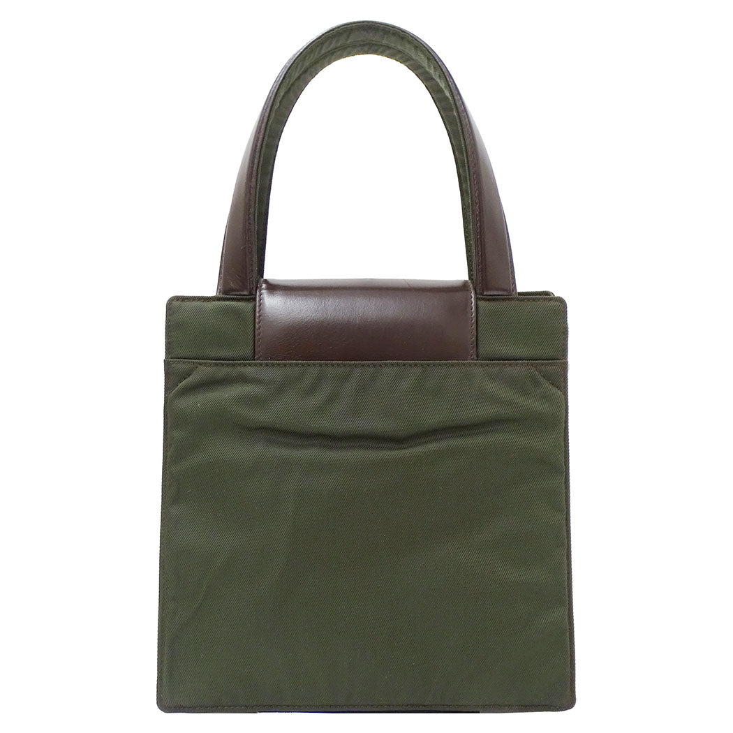 BVLGARI ブルガリ 2wayバッグ クラシコ カーキグリーン レザー レディース 【中古】